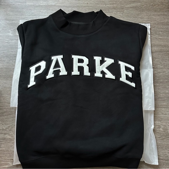 PARKE Varsity Nostalgia Mockneck Black + White NWT - Picture 4 of 7